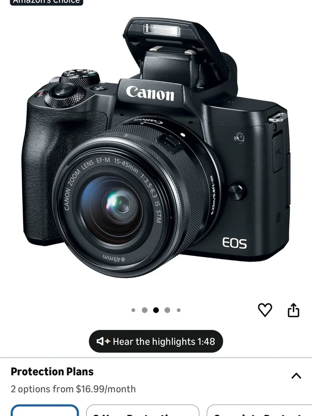 Canon EOS M50 Mirrorless Digital Camera w/ 15-45mm Lens Video Creator Kit